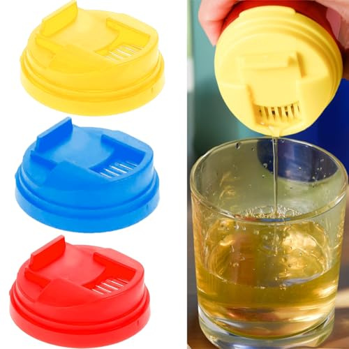 3 Pcs Can Tops Covers,Soda Can Covers, Can Lids Protector for Beer,Can Covers Reusable Leakproof Drink for Beer, Juice & Soft Drink Beverage cover (Red & Blue & Yellow)