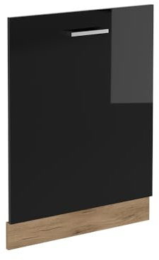 Vicco Pannello frontale della lavastoviglie R-Line, Nero lucido, 60 cm senza piano di lavoro