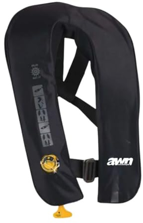 awn Supralite 150N Hammar Premium Rettungsweste, ISO 12402-3 Zertifiziert, Automatik-Weste mit Hammar UML, Schwarz, für Offshore und Hochseesegeln, 150N Auftrieb, mit Sichtfenster