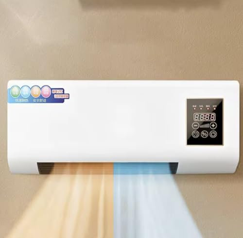 Condizionatore elettrico da parete 2000 W con telecomando, doppia modalità caldo/freddo, schermo LED, 54 cm x 20 cm