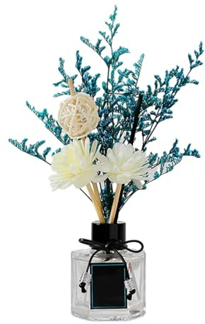 Dekorativer Blumen-Diffusor, 50ml, Trockenblumen mit Rattan-Stäbchen, Natürlich, Langanhaltend, für Auto und Zuhause