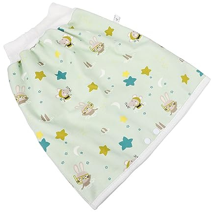 TOBBOMEY Mutandine Impermeabili per Spazzolinamento Gonna Pannolino in Cotone Traspirante e Riutilizzabile Protezione Antiperdita per Anni Coniglietto