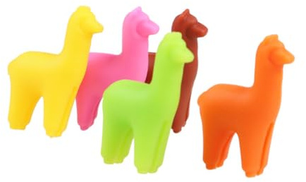 LIFKOME Set 8 Pezzi Segnabicchieri per Vino in Silicone Alimentare Motivo Alpaca Etichette Identificative per Bicchieri da Festa Riconoscitore di Bevande per Bar Colore Colore Casuale