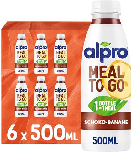 Alpro Meal To Go Schokoladen-Bananen Geschmack – 6 x 500 ml – Trinkmahlzeit