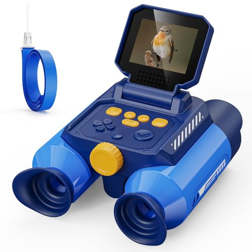 Adventures Night Vision Binoculars for Kids with 2.4 Screen, HD Digital Binoculars for Boys and Girls Ages 4-12, Portable Kids Binoculars with 10X Zoom, Photo Video Capture & 9 Puzzle Games (Blue)