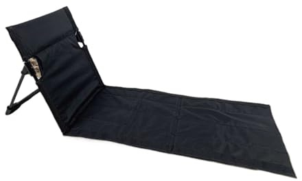 Foldable Camping Chair with Backrest Lightweight Folding Beach No Legs Single Lounger,Compatible For Garden Park Outdoor Tools(Black)