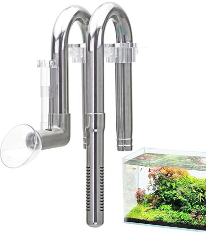Fish Tank Filter Öl Skimmer - Entfettungsfolie Aquarium Reiniger, Edelstahlrohr | Einlauf Abfluss Wasserarmaturen, Skimmerfilter für Süßwasser Meerwassertanks Professioneller Einsatz