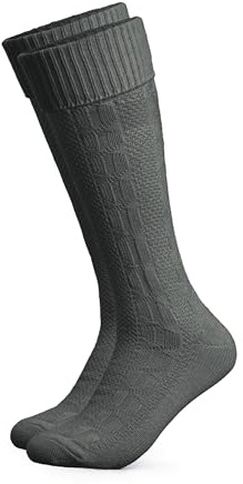 HerzSticht Herren Lange Trachtensocken 1er Pack (Modell: Silberdistel) Dunkelgrau 39-42