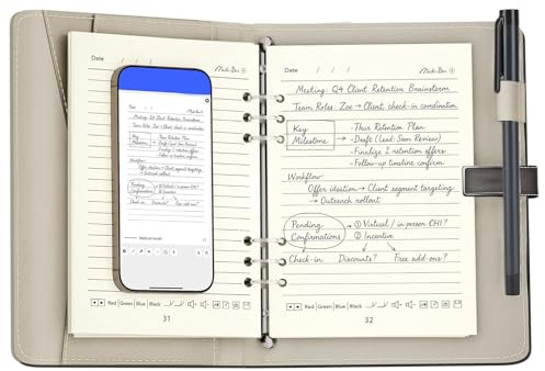 Zunate Set per Scrittura con Penna Digitale, Penna Smart Sync per Prendere Appunti con il Notebook, Convertire in Condivisione di Archiviazione di Testo, Supporta L'esportazione