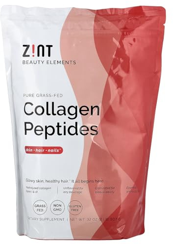 Pure Grass-Fed Collagen Peptides, Unflavored, Bag, 32 oz (907 g), Zint