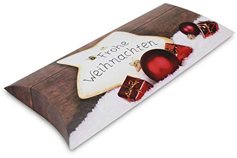 5er Pack Weihnachtsverpackung Geschenkbox Geschenkschachtel Weihnachten Stern, ca. 21,5 x 11,5 x 3 cm, Geschenkverpackung, Kissenschachtel