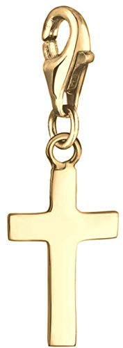 Nenalina Kreuz Karabiner Charm Anhänger Bettelarmband 925 Silber | Damen-Charm-Anhänger für alle gängigen Charmträger Charm-Club Clasp-Charms 925er Sterling-Silber