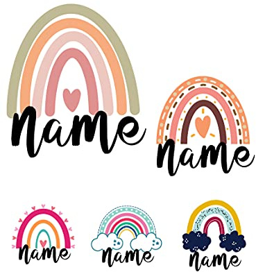 2x Bügelbilder Regenbogen selbst gestalten Mama Mini o. Namen Kinder Mom Damen Tshirt Mom shirt Wunschtext zum aufbügeln Kinder Tshirt buchstaben zum aufbügeln bügelfolie für textilien erwachsene