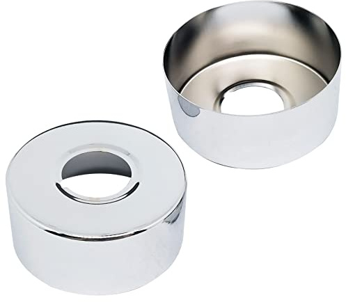 Copertura decorativa per rubinetto circolare in acciaio inox alto 30 mm, adattatore per rubinetto, bocchetta per flangia, piastra di copertura adatta per tubi da 3/4 (2 pezzi)