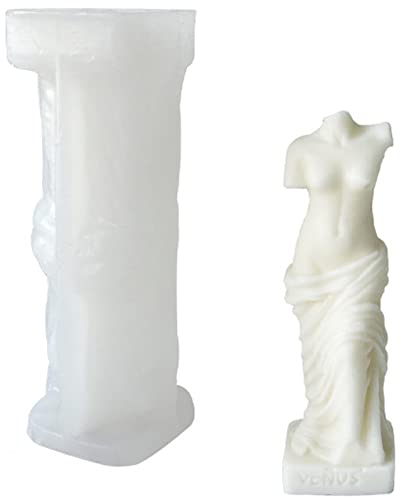 EXQULEG Molde de silicona para velas, columna romana, diosa griega antigua, molde de silicona 3D, molde de fundición de velas para fundición, para la fabricación de aromaterapia, velas, yeso (2#)