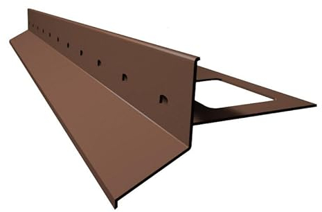 Renoplast® Profilo di gronda in alluminio D25 200 cm marrone | Completamento terrazzi e balconi | Pavimenti piastrellati su malta adesiva | Profilo angolare per sistemi di drenaggio dell'acqua