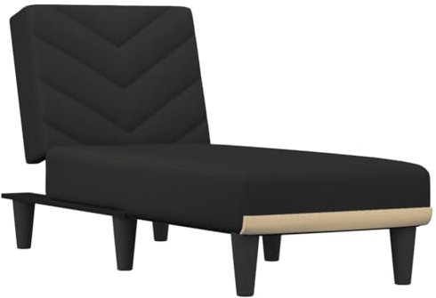 vidaXL Chaiselongue, Sofa in 3 Positionen zum Sitzen Entspannen Schlafen Verstellbar, Couch in Eleganter Optik, Liege Schlafsofa Loungesofa Liegesofa, Schwarz Stoff