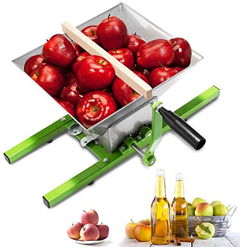 YZNAHRE 7L Obstmühle Edelstahl Apfelpresse Beerenmühle Traubenmühle Obsthäcksler Maischemühle DIY Frucht Mühle mit Handkurbel
