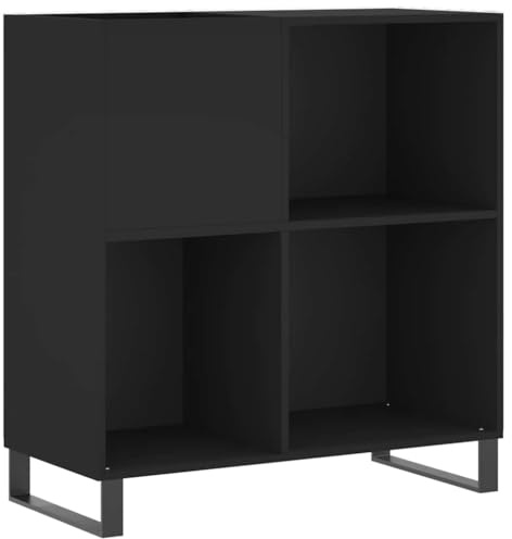 vidaXL Mueble para Discos Madera contrachapada Negro 84,5x38x89 cm
