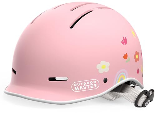 OutdoorMaster Toddler Helmet, Toddler Bike Helmet, Bike Helmet for Youth Boys & Girls, Kids Helmet with Visor, Dial Fit Adjustment Ventilation Multi-Sport Helmet for Bicycle Skate Scooter Longboard