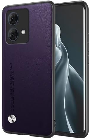 EASSGU Funda para Motorola Moto Edge 40 Neo (6.55 Inches), Carcasa de Teléfono de Estilo Empresarial con Respaldo de PU Cuero - Morado Oscuro