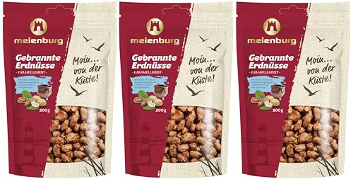 Meienburg gebrannte Erdnüsse | karamellisierte Erdnüsse | 3x 200g Tüte