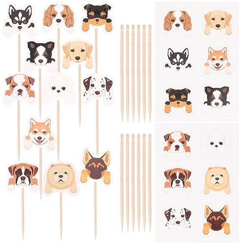 Cabilock 3 Juegos De Lindas Decoraciones Para Tartas De Fiesta Adornos Para De Cumpleaños De Perro Para Celebraciones 24 Piezas X 3