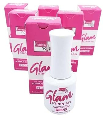 Fantasy Nails Glam Strong Gel Top Coat Gel Non Wipe, 1 Fl Oz (Pack of 1), clear