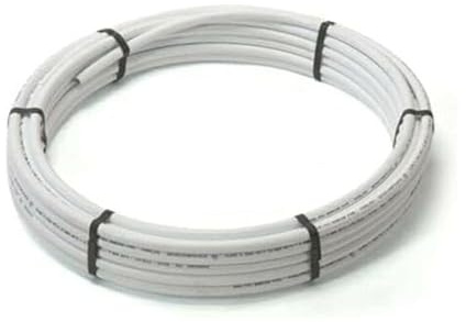 Pipestation White 15mm Flexible Plastic Pipe 50m Coil Roll - Compatible with All Major Brands of PVC and Plastic Tube Fittings Like Hepworth, Polypipe, Speedfit - 15mm Flexible Copper Pipe Alternative
