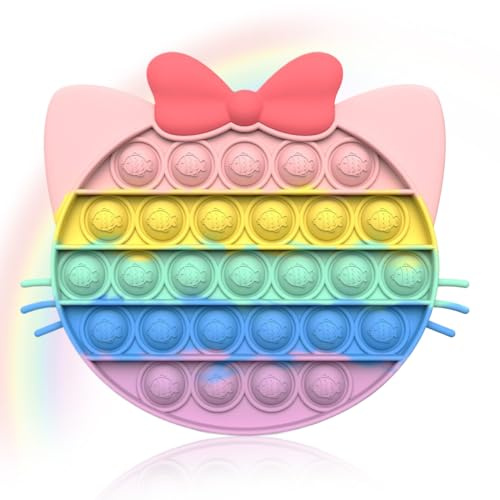 OPVYAEU Pop Bubble Fidget Toy Set, Relief Angst Autismus, Antistress Spielzeug, Regenbogen, Rosa Katze, Kindergeburtstag Gastgeschenke für Kinder und Erwachsene