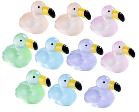 Alasum 10stücke Miniatur Flamingo Deko Figuren Resin Lebendig Leuchtend Für Mikro-Garten Aquarium Landschaft DIY Kleine Flamingo Skulpturen Robuste Hochwertige Mini Tierfiguren