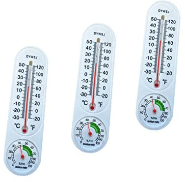 SUPVOX Lot De 3 Hygrothermographes Pour - Hygromètre Pour La Température Et L'humidité - Thermomètre Mural Avec Lecture En Degrés Celsius