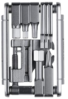Fabric 16-in-1 Fahrrad Multitool – Kompaktes Fahrradwerkzeug-Set aus Aluminium & CNC-Stahl – Leichtes Mini-Tool mit Kettennieter, Innensechskant, Torx & Speichenschlüssel für Rennrad & MTB Silber