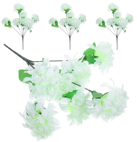 Mobestech Bouquet Crisantemi Artificiali per Cimitero da Fiori Realistici per Decorazioni Memoriali All Aperto Rispetto Cerimonie Funebri