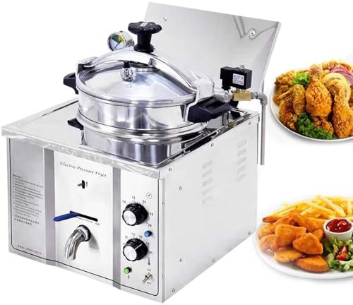 Macchina Commerciale, friggitrice Professionale da 3000 W, friggitrice ad Aria elettrica a Pressione da banco da 16 Litri, Controllo della Temperatura 50-200 °C, per Snack Bar