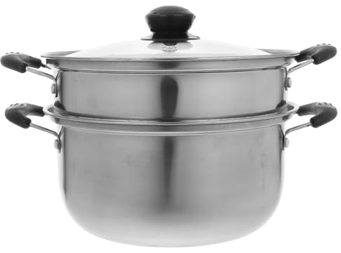 LAPYAPPE Pentola Acciaio Inox Stock Pot in Acciaio Inossidabile | Vapore, Pentola per Zuppa, Facile da Pulire, Fondo Profondo, per Tutte le Fonti di Accensione