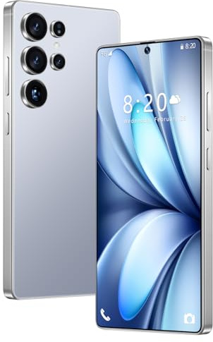 Smartphone S26 Ultra Pas Cher, Version Internationale débloquée, écran HD 7,3 Pouces, Android 14.0, 16 Go de RAM, 1 to de ROM, Double SIM, réseau 5G, pour Jeux TV,Tianium Blue-1TB