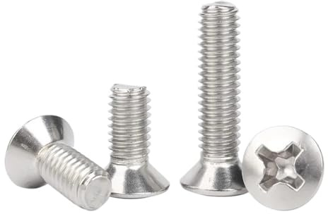 M2 /2.5/3 /4/5 /6 304 Stainless Steel Cross Recessed Phillips Raised Countersunk Head Half Oval Screw Bolt GB820 DIN966(M2.5x8(100pcs))