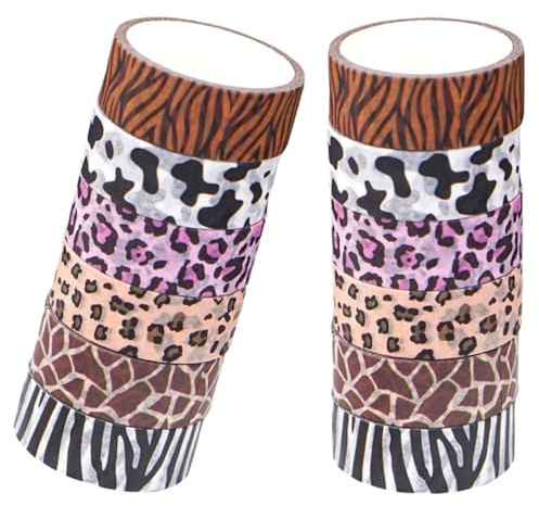 Hoement Rubans Washi Décoratifs 12 Rouleaux Motifs Animaux pour Journaux Albums et Présents Créatifs