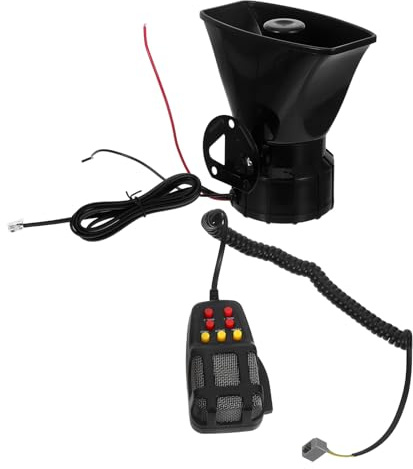 ULTECHNOVO Kit de Bocina para Coche 24v 7 Tonos de Alarma Megáfono para Vehículo Resistente Intemperie Altavoz para Camiones y Motos Alarma Automática para Furgonetas y Sistemas de