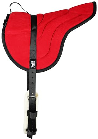 Tackmore Bareback-Pad für Pferde, rutschfeste Bareback-Schabracke mit dicker Polsterung, ergonomisches Design für komfortables Reiten, Rot