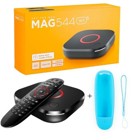 MAG544W3 Linux TV Set-Top Box 4K HDR Streaming Media Player, 4K and HEVC Support,Dolby Digital Plus, Built-in Wi-Fi 5G, 1GB DDR4 RAM, 4GB Flash Memory Bonus Silicone Case