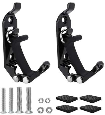 Yctze 2PCS Shovel Holders, Premium Stainless Steel Mount with Adjustable Rubber Strap, Compatible with Roof Racks Cargo Racks Bumpers, for Camping Off Roading Long Road Trips (Black)