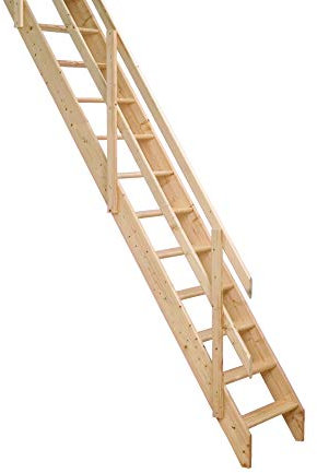 Dolle Lisbon Wooden Space Saver Staircase Kit (Loft Stair) - Suitable for a Floor Height up to 2835mm