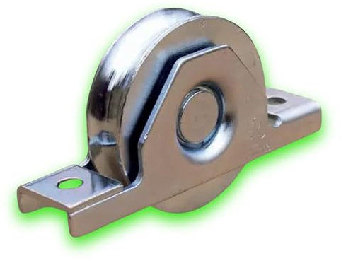 DECO FER FORGE- Roue Galet de Portail Coulissant Rainure Gorge Ronde en U- Roulette Portail Coulissant A Encastrer- Diamètre Roue Ø 100 mm Support 230 kg- Roulette Charge Lourde-Pour Porte Coulissante