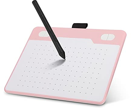 Tablette Graphique Filaire avec Stylo, Tablette de Dessin Graphique numérique, Tablette d'écriture Portable pour Ordinateur de téléphone, tablettes Graphiques pour Dessin, Cadeau d'anniversaire(Rose)