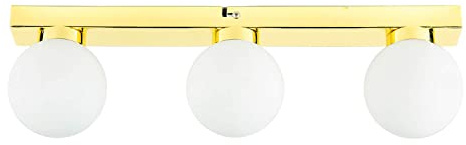 Licht-Erlebnisse Deckenleuchte Bad mit 3 Kugeln Metall Glas in gold 3x G9 Badezimmer Flur Innen Deckenlampe zeitlos Leuchtmittel wechselbar