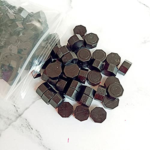 100 Teile/los Retro Octagon Stamping Siegelwachs Perlen Wachssiegel Stempel für Umschlag Dokumente Hochzeitseinladung Dekorative Versorgung-schwarz