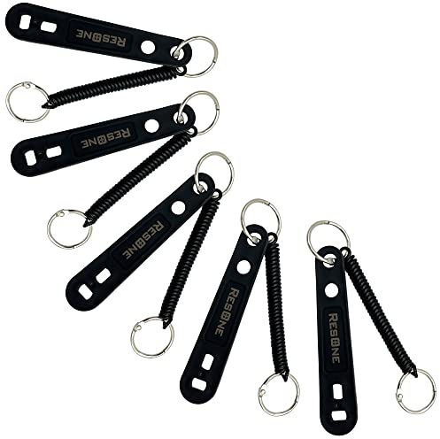 Llave E de plástico endurecido negro ResOne con cuerda elástica para válvulas de poste CGA-870 #CW-140-5