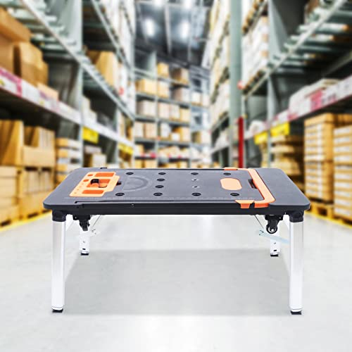 Klappbare Mobile Werkbank 1090 x 550×520-780mm Höhenverstellbarer Arbeitstisch Hobelbank Multifunktionale Werkbank Wagen für Werkstätten und Büros